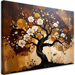 LEINWANDBILD Baum des Lebens Abstraktion Landschaft Braun 100x70cm