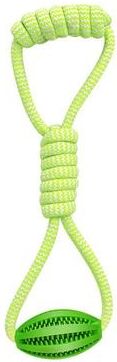 United TreatFlow Interactive Dog Rope Toy With Treat Dispensing Ball & Dental Chew Cleaner grass Green