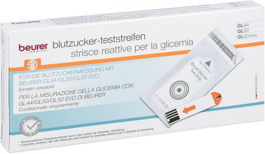 Beurer GL44/GL50 Blutzucker-Teststreifen Folie