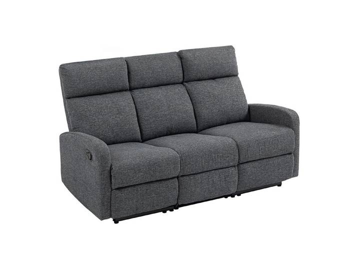FELIXLEO Sitzbank 3-Sitzer-Sofa individuell verstellbare Rückenlehnen Stoffbezug Grau (1-St)