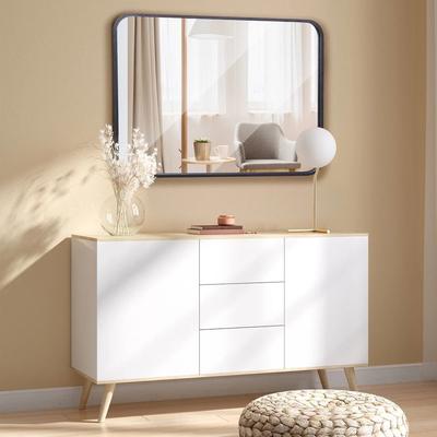 Drop Dash Deals Rectangular Bathroom Mirror With Metal Frame Modern Vanity Wall Mounted Mirror Rectangular Bathroom Mirror With Metal Frame Modern Vanity Wall Mounted Mirror