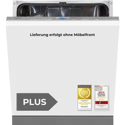 Exquisit PLUS Einbaugeschirrspüler 60 cm, Vollintegrierbar, 13 Maßgedecke, 6 Spülprogramme, Power+, ECO-Modus, EGSP52113-E-030E silber