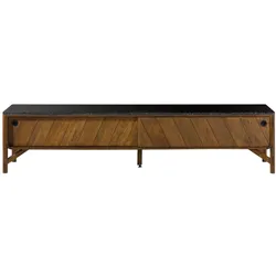 TV-Board Mango 220x45x50 braun geölt / dunkler Granit LOS ANGELES #112