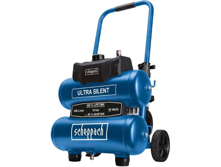 Scheppach HC20Si-Twin - Draagbare compressor - 800W - 20L - 54 dB - olievrij