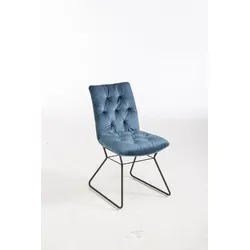 [de]sign & more Stuhl Varese Stoff Blau