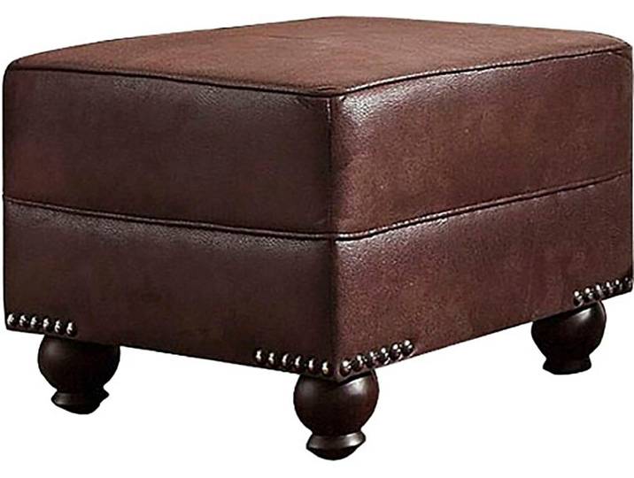 Hocker HOME AFFAIRE King George , dunkelbraun, B:59cm H:46cm T:59cm, Korpus aus Luxus-Microfaser in Vintage-Optik (100% Polyester), Sitzfläche aus Chenille-Bezug (70% Polyacryl 30% Polyester), Kissen in Druckstoff (100% Polyester), Hocker, Hocker