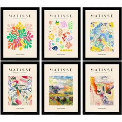 POSTER Set Mit 6 Illustrationen Von Henri Matisse Landschaften A3 Schwarzer Rahmen