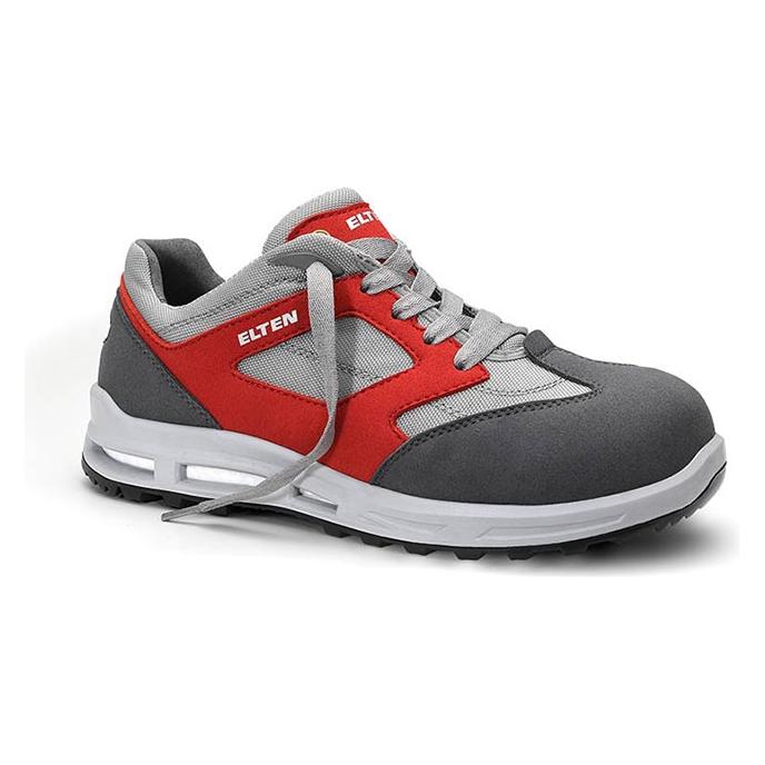 Elten Sicherheits-Halbschuh S2 Travis grey-red Low ESD, Gr.38 (S2, 38) (204016)