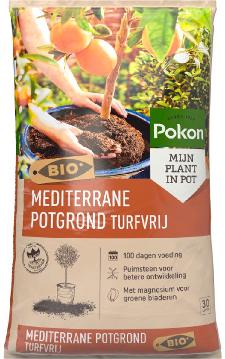 Pokon Bio Mediterrane Potgrond Turfvrij - 30 l