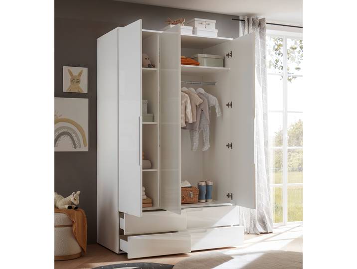 Kleiderschrank Tibalda 126 x 208 x 57cm Weiß