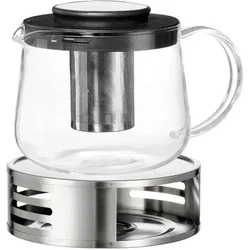 TEEKANNE MIT SIEB & STÖVCHEN Yucca schwarz-transparent 1,5 l 2er Set