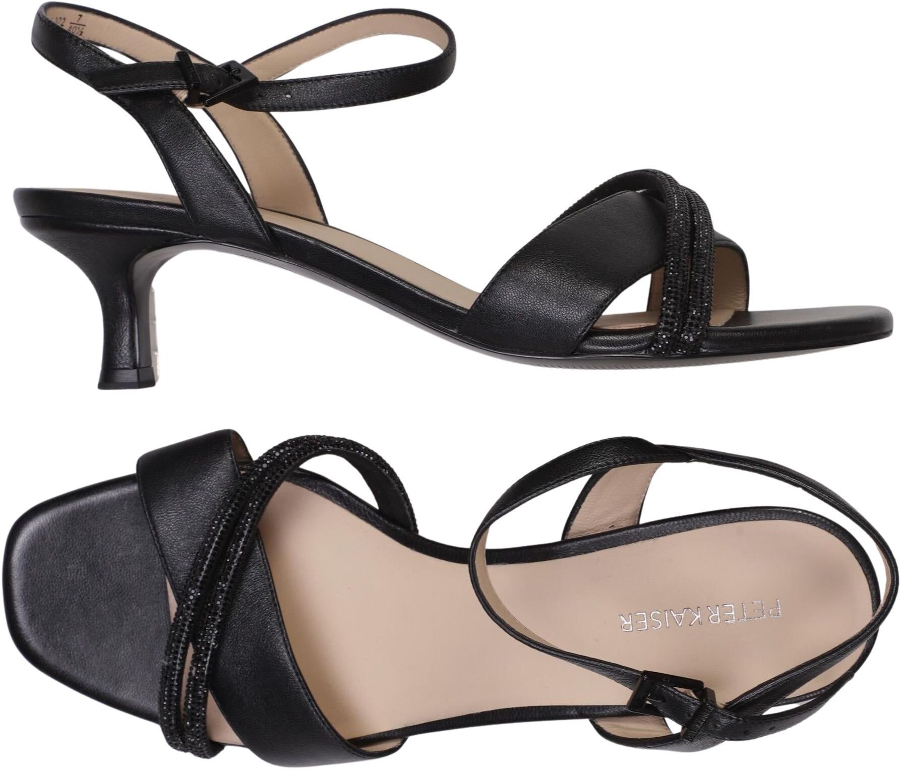 Peter Kaiser Damen Sandalen, Schwarz, Gr. EU 40.5, Leder - Second Hand