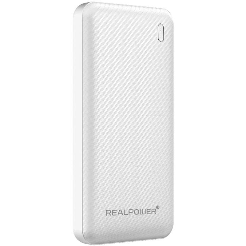 Realpower PB-10000 Plus,10.000 mAh,20W,2x USB-A,1x USB-C weiß