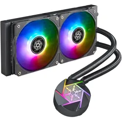 Silverstone SST-VD240W-SLIM - High Performance slim All-In-One Liquid Cooler, Dual Adjustable 120mm, CPU Wasserkühler, Schwarz
