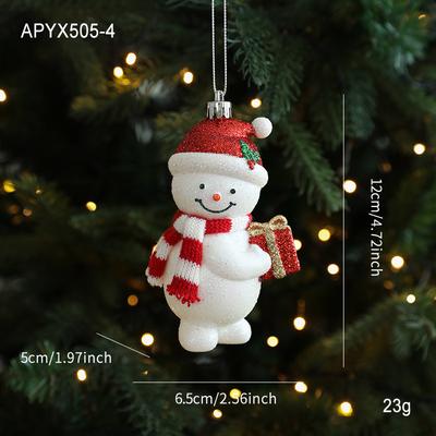 Modern Home Fixes Christmas Tree Pendant, Red White Cartoon Christmas Pendant, DIY Vertical Pendant For Family Holiday Decoration snowman