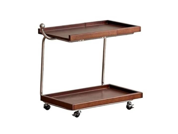 NIUHUAHUI Teetisch, Beweglicher Beistelltisch for Sofa, Freizeitwagen, rollbarer Aufbewahrungsständer, Nachttisch-Kaffeetisch(Brown)