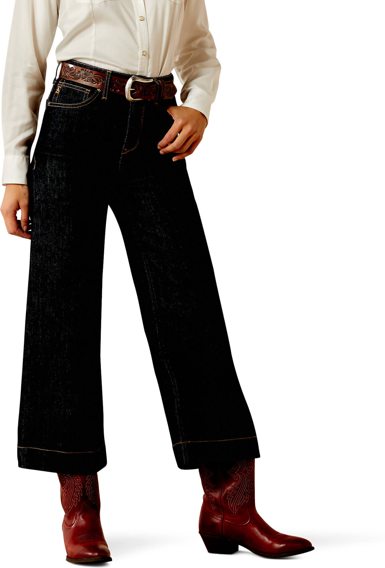 Women's Ultra High Rise Countryside Wide Leg Jeans in Rinse, Size: 31 Regular by Ariat