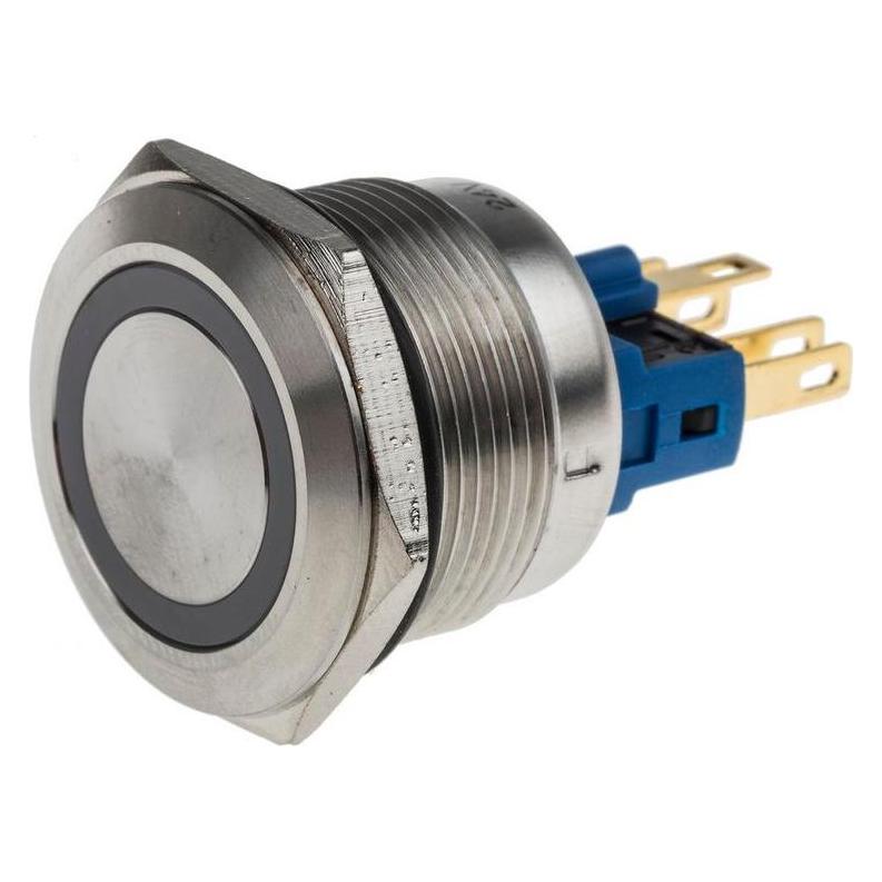 RS PRO Switch Pushbutton Stainless White ring (8118550)