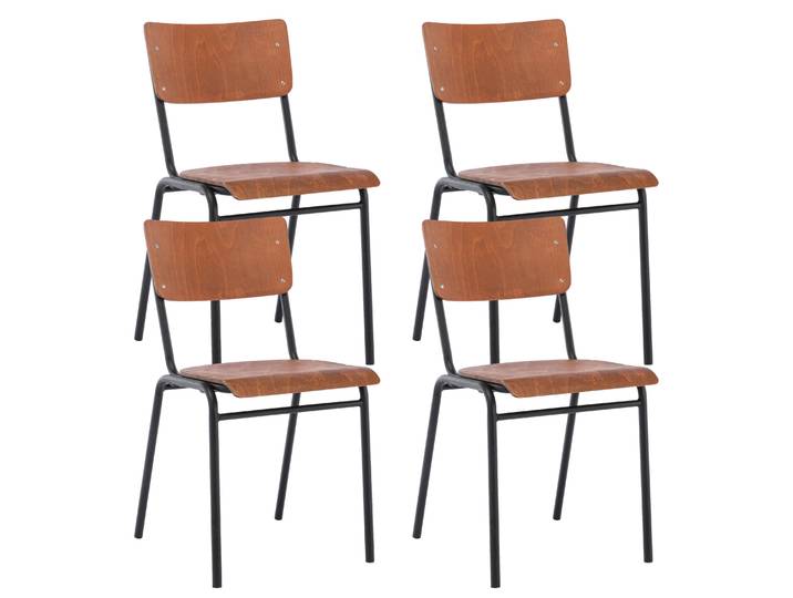 Esszimmerstuhl AKITO 4er Set braun