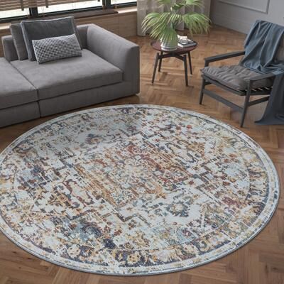 Alise Rugs Rayna Farmhouse Medallion Indoor Area Rug