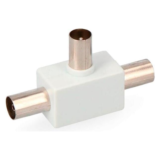 EDM Coaxial tv splitter plastic 2 base 1 plug shrinked (Diverse) (49431970)