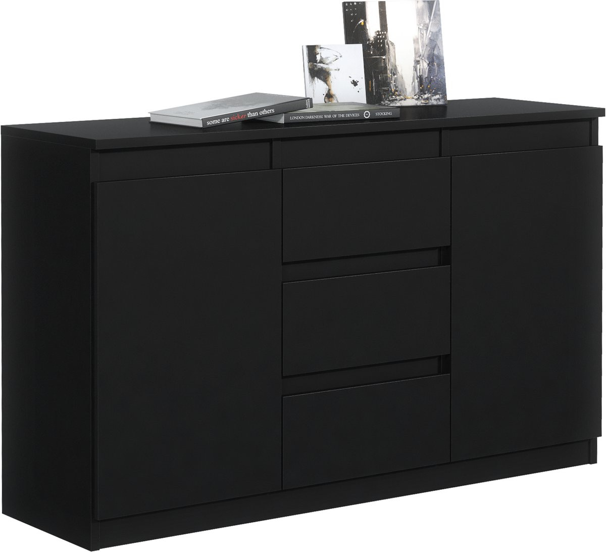 Pro-meubels Dressoir Detroit Zwart Mat Industrieel Breedte: 138 cm