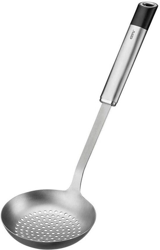Schaumlöffel GEFU "Primeline 32.8 cm", silber (schwarz, silberfarben), Kochlöffel, Schaumlöffel schwarz, silberfarben Einheitsgröße