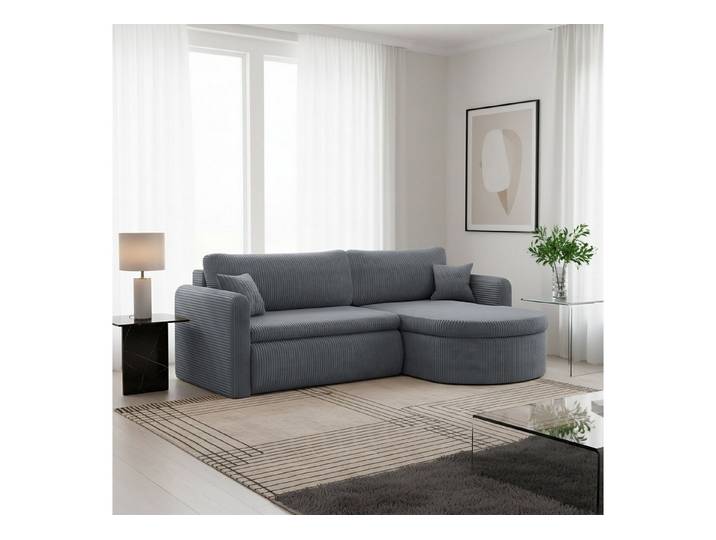 Fun Möbel Ecksofa Ecksofa Schlafsofa FUN HERNAN, Rundumbezug, inkl. Bettkasten und 2 x Zierkissen
