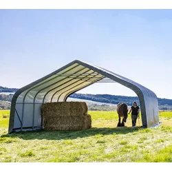 ShelterLogic Folien Weidezelt Zeltgarage Run-In-Shed | Grün | 730x670x380 cm - Grün