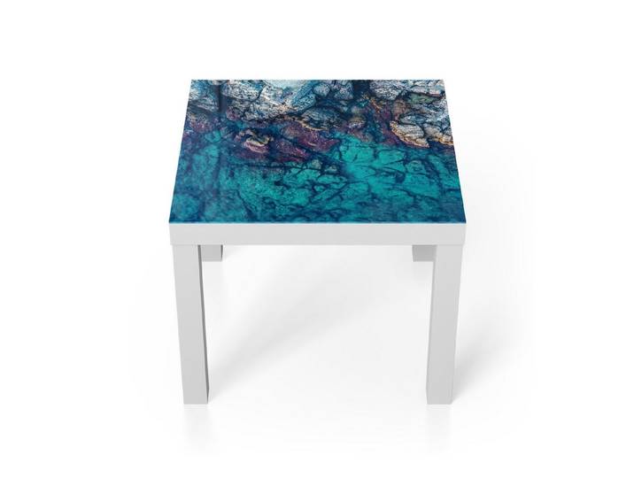 DEQORI Couchtisch 'Küstenfarbenspiel', Glas Beistelltisch Glastisch modern