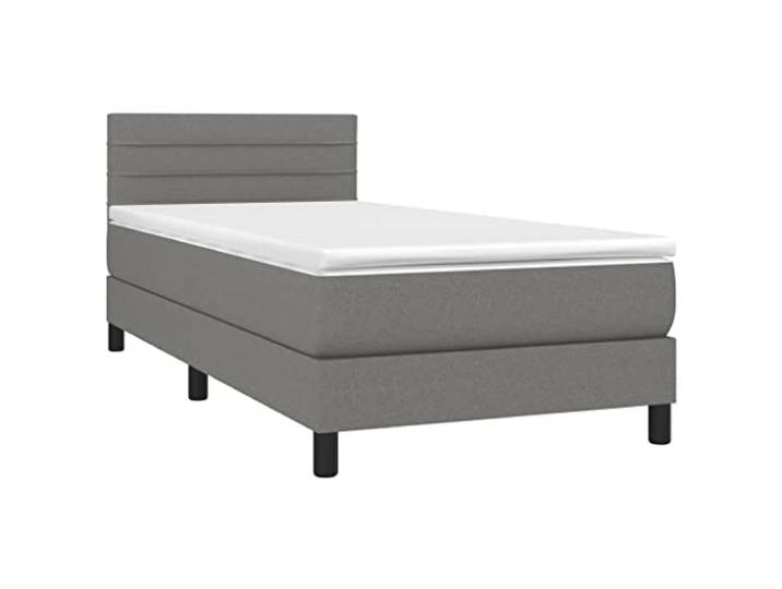 vidaXL Boxspringbett mit Matratze Dunkelgrau 100x200 cm Stoff