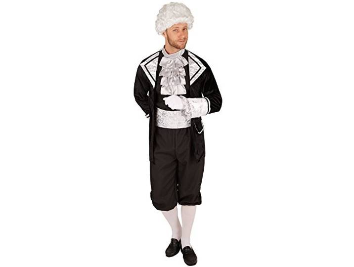 dressforfun Barok Graf Herenkostuum, barok kostuum, incl. kousen en tailledoek, Meerkleurig