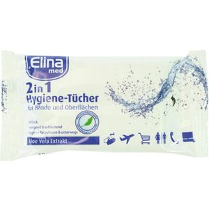 Elina-med Desinfektionstücher 2in1, für Haut, Hände & Flächen, alkoholisch, 15 Tücher