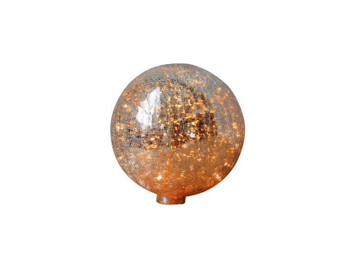Lampe à poser en verre mercurisé craquelé, transparent, boule, gu