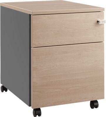 Schäfer Shop Pure Rollcontainer 36, Stahl/Holz, 1 Schub, Eiche-Dekor/anthrazit