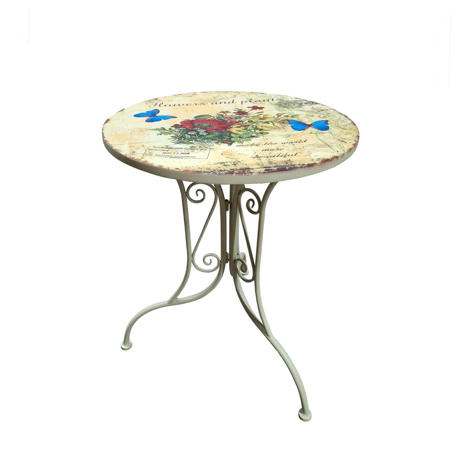 HTI-Living Metalltisch Flowers and Plants