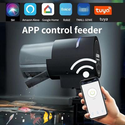 Uplift Essentials Automatic Aquarium Fish Feeder Smart WiFi App Control Voice Remote Fish Tank Feeding Dispenser 200ml