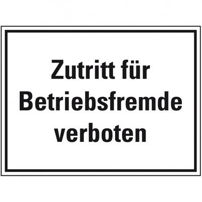 Schild I Hinweisschild Zutritt für Betriebsfremde verboten, Kunststoff, 400x300mm