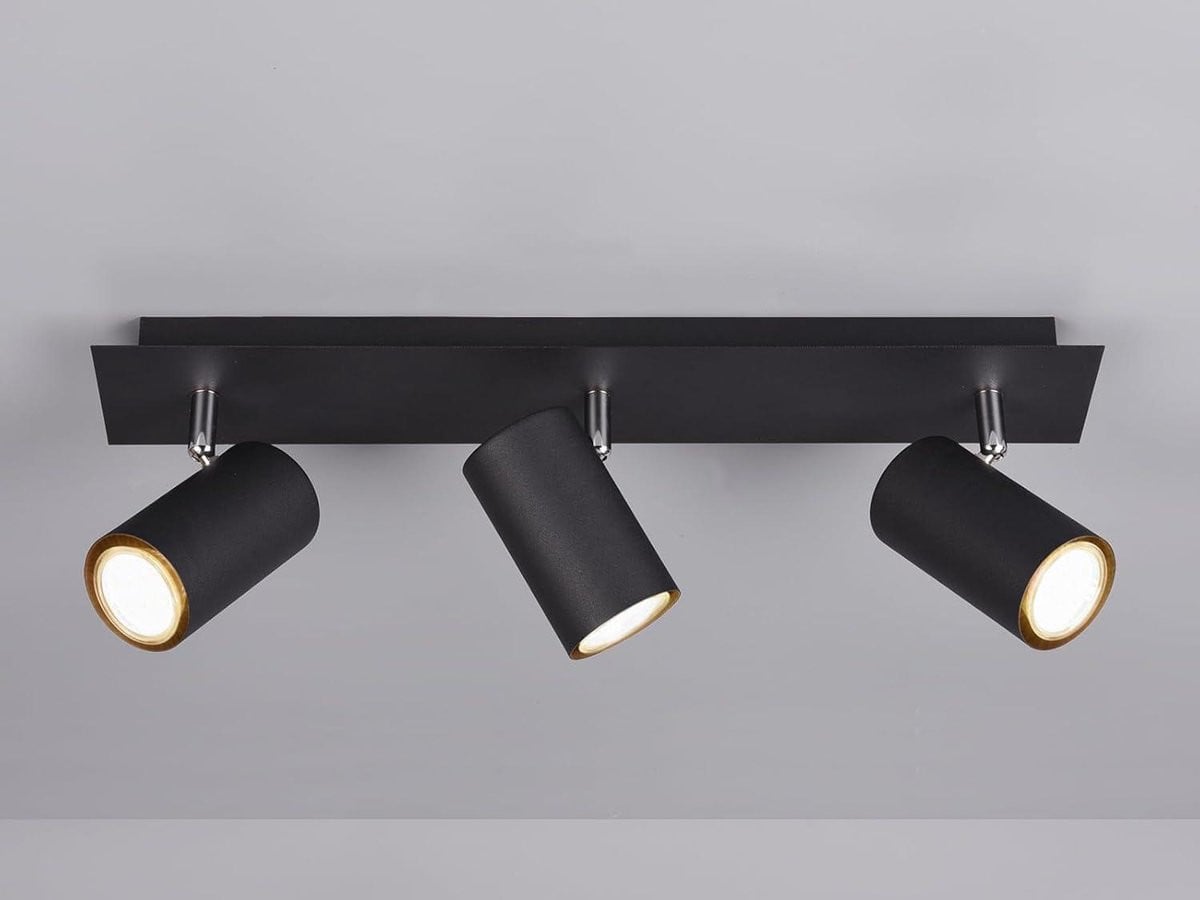 Trio Leuchten Moderne Balken Plafondlamp met 3 Spots - Mat Zwart