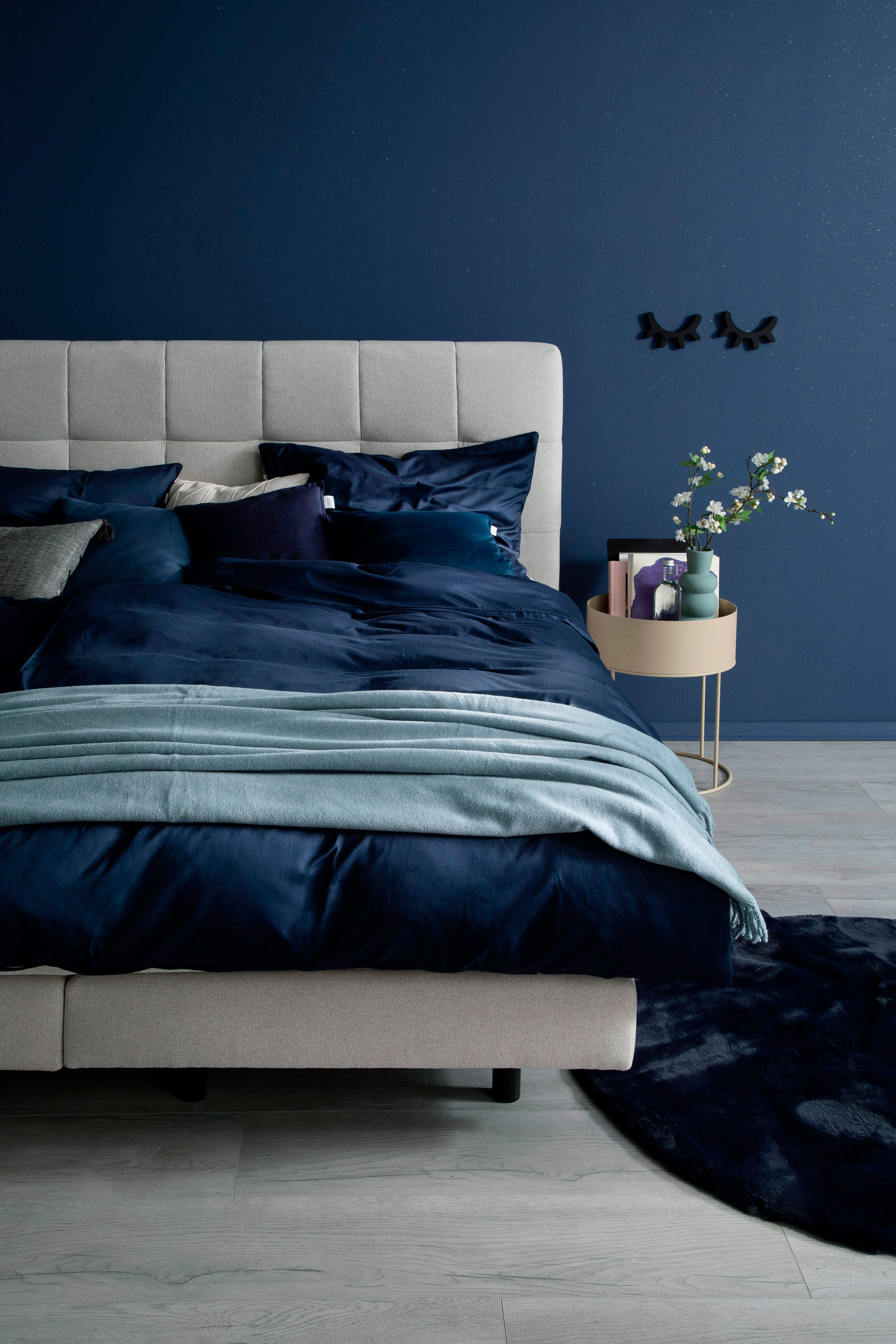 Bettwäsche "Pure", blau (marine, dunkelblau, blau), B/L: 155cm x 220cm, 1 Stk., 1 Stk., Satin, B/L: 80cm x 80cm, 2 Stk., Satin, Obermaterial: 100% Baumwolle, SCHÖNER WOHNEN-KOLLEKTION, Bettwäsche, Bettwäsche, Satinbettwäsche aus 100% reiner Baumwolle mari
