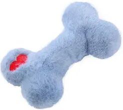 Happy Pet Pantry Interactive Plush Bone Dog Toy For Puppies & Small Pets blue
