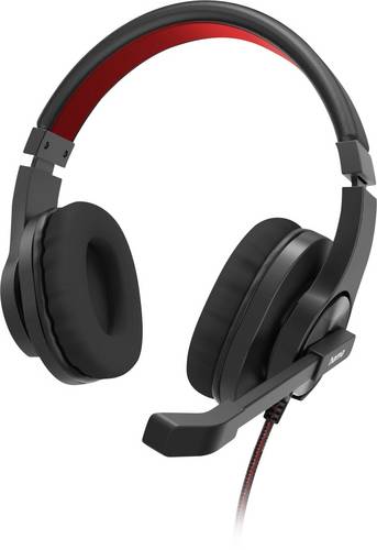 Hama PC-Office-Headset HS-USB400 V2 , Stereo, Schwarz On Ear Headset Schwarz, Rot