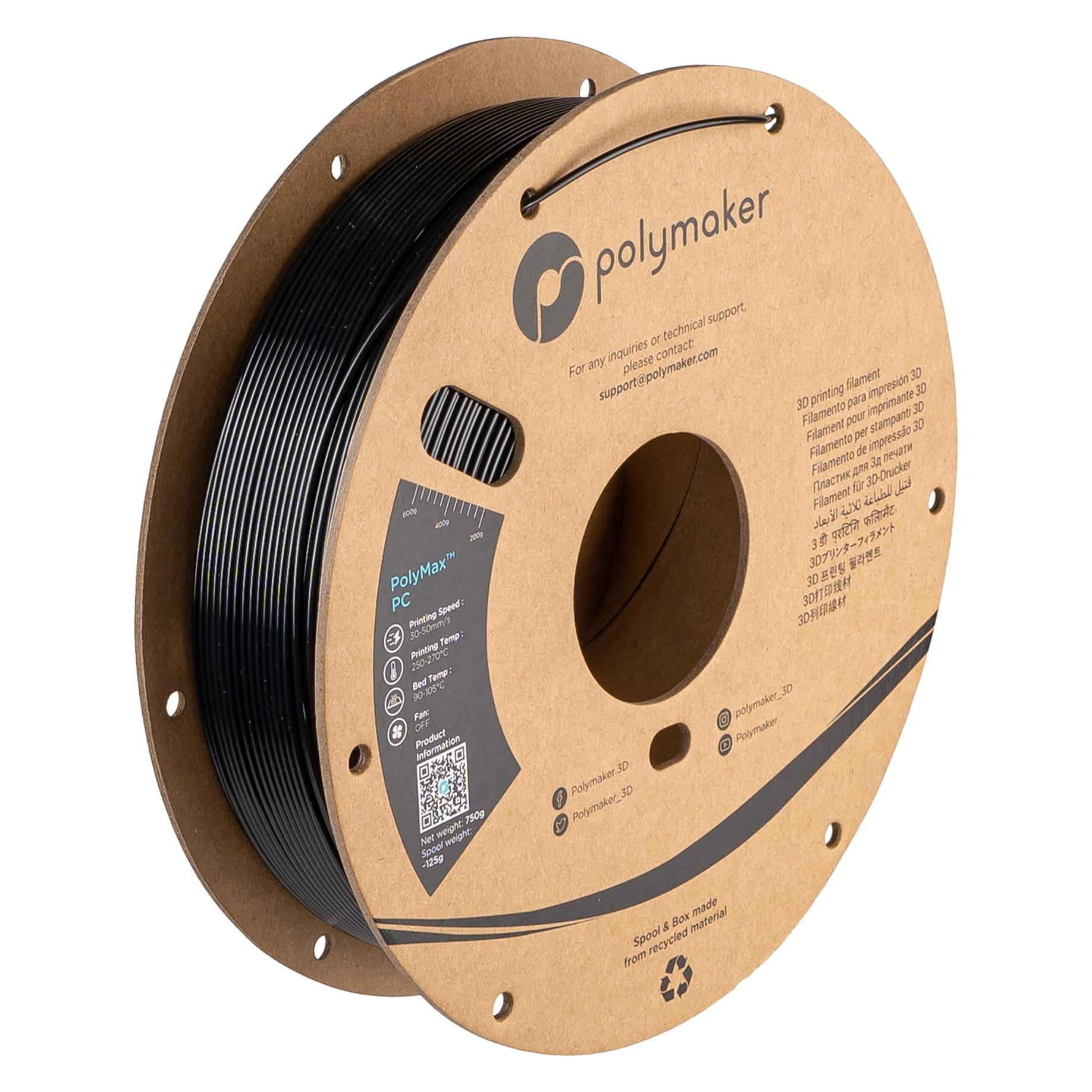 Polymaker PC02001 Polymax Tough Filament PC (Polycarbonat) hohe Steifigkeit, hit (750 g, 1.75 mm) (PC02001)