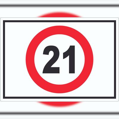 HB-Druck Zutritt ab 21 Jahre Symbol Aufkleber A5 (148x210mm)