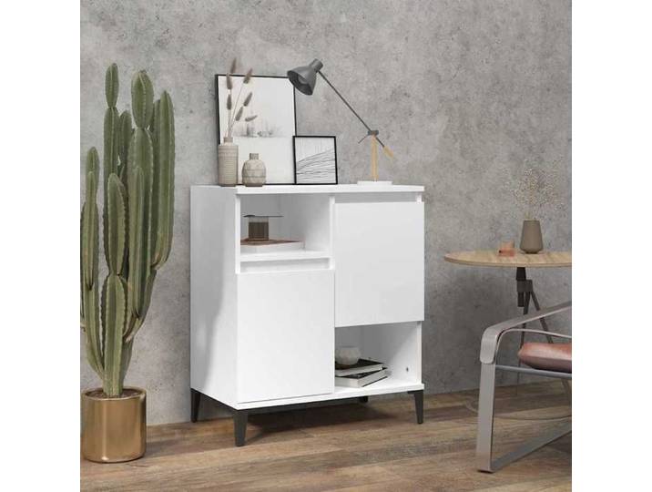 Blanc Buffet Blanc 60x35x70 cm Bois d'ingénierie - Meuble Rangement LV34219