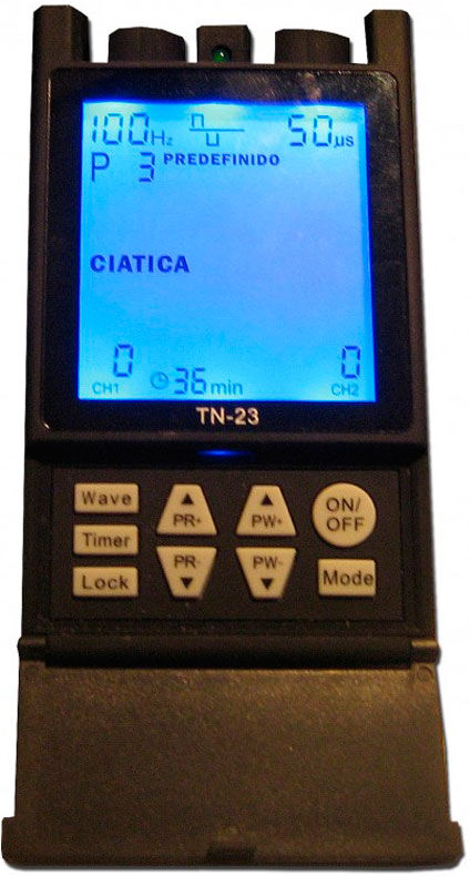 Eletroestimulador TN-23 (Tens + Ems): Tens com 12 programas sequenciais mais EMS com programa universal