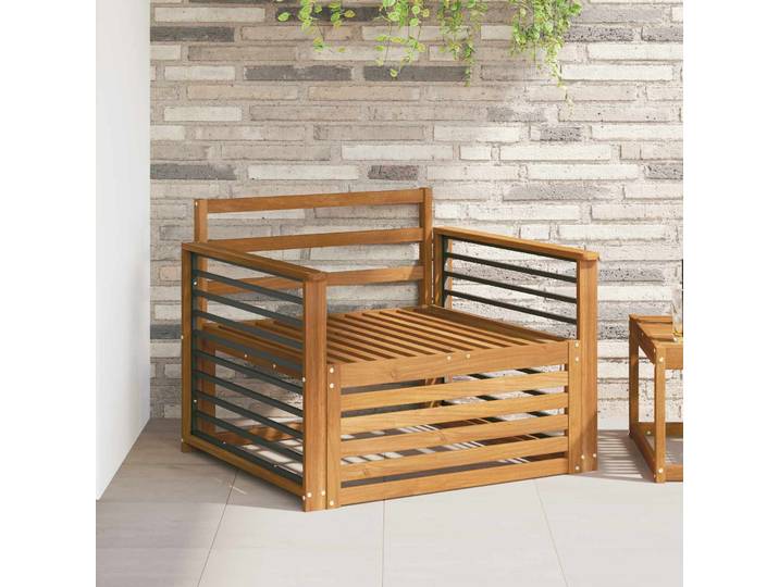 vidaXL 2 Stk. Outdoor-Sofa Natur