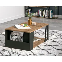 TemaHome »Albi« Couchtisch Schwarz mit Walnuss