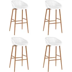 vidaXL Barhocker 4 Stk. Weiß