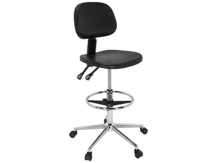 Drehhocker, Schwarz, 44x91x50 cm, Kunststoff, Sitzfläche 360° drehbar, MID.YOU